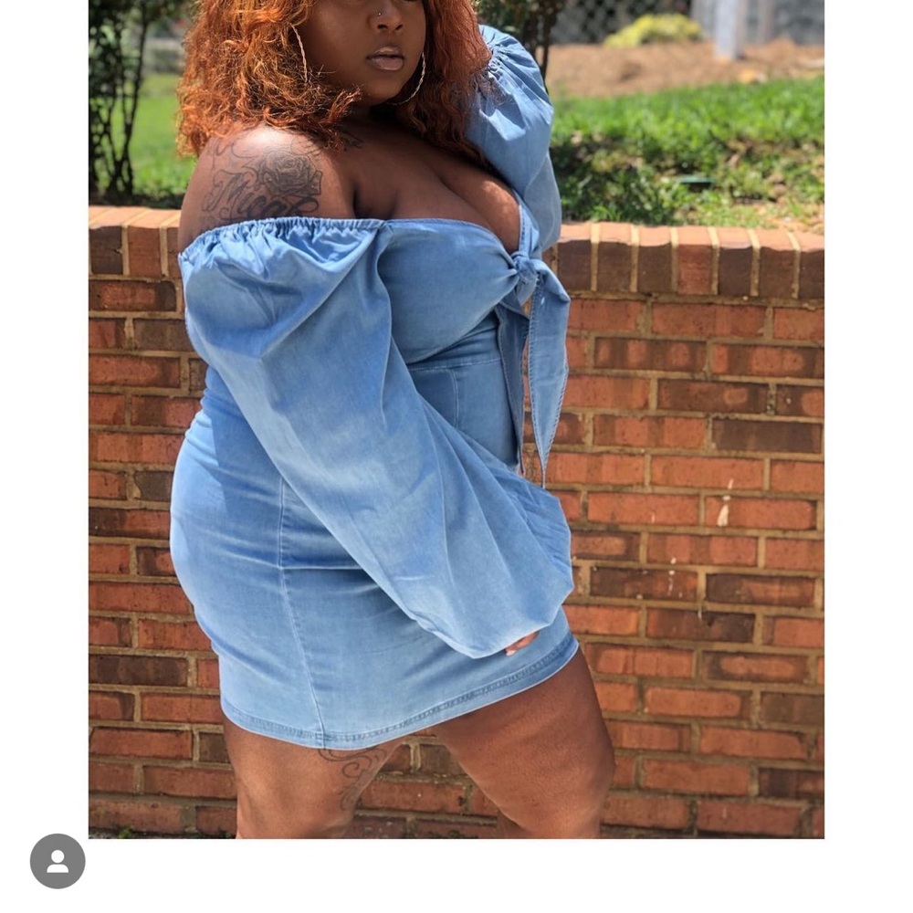 Off Shoulder Jean Dress